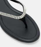 Rene Caovilla Embellished satin thong sandals