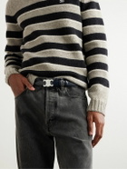 CELINE - 2.5cm Triomphe Leather Belt - Blue
