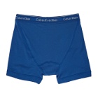 Calvin Klein Underwear Three-Pack Blue Cotton Boxer Briefs