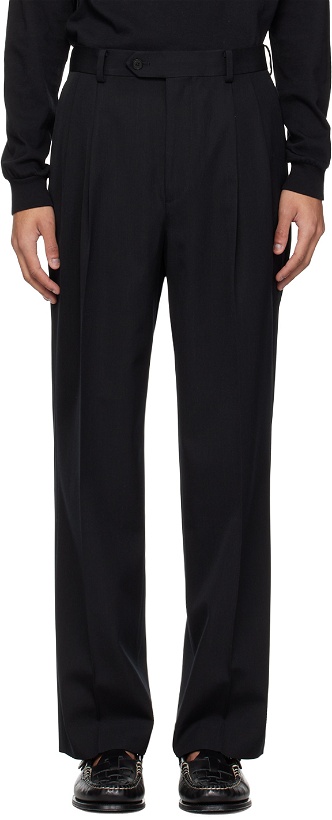 Photo: AURALEE Black Two-Tuck Trousers