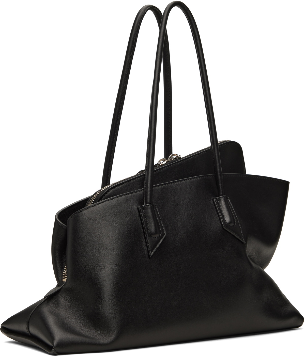 The Attico Black 'La Passeggiata' Medium Top Handle Bag