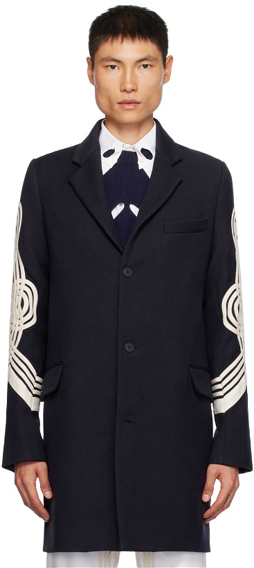 Photo: Stefan Cooke Navy Embroidered Coat