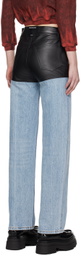 Alexander Wang Blue Stacked Leather Pants