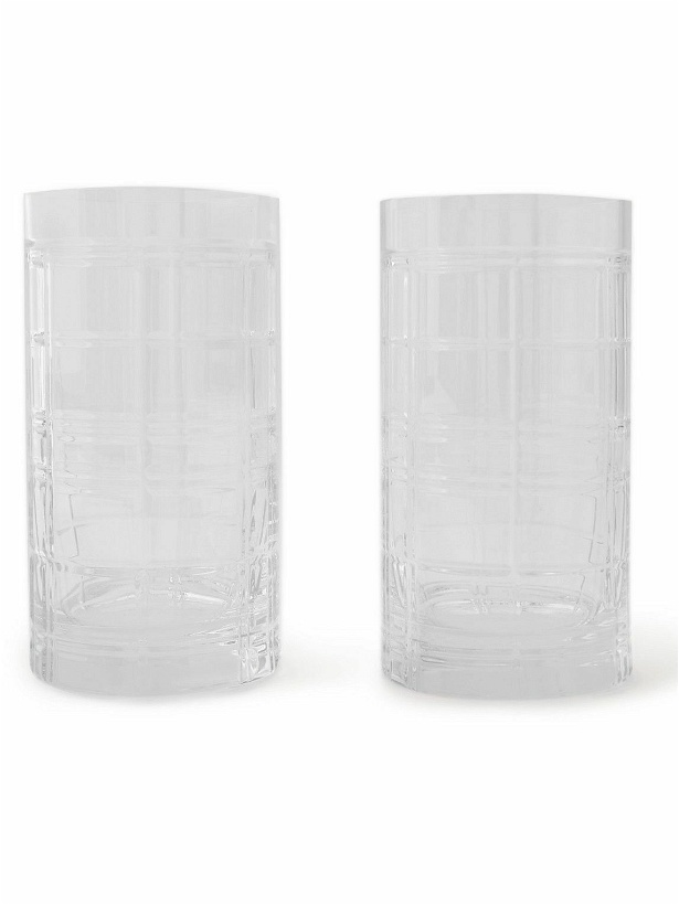Photo: Ralph Lauren Home - Hudson Plaid Set of Two Highball Crystal Glasses