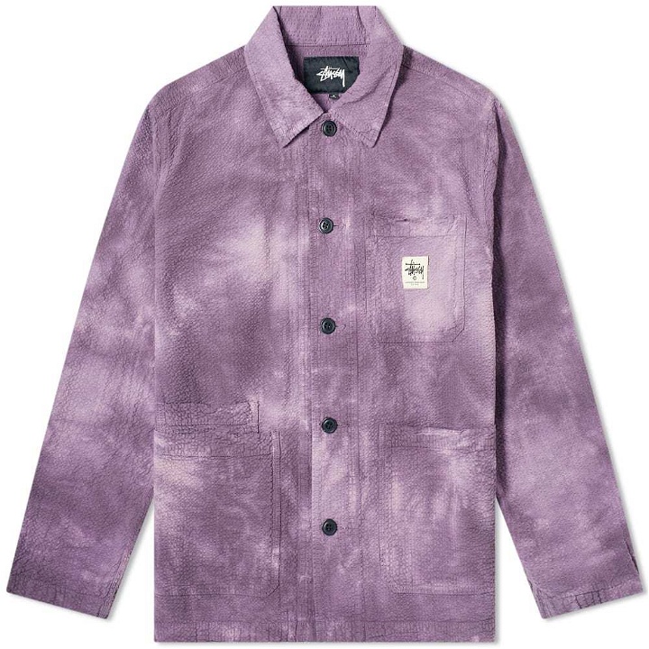 Photo: Stussy O'Dyed Seersucker Chore Jacket Purple