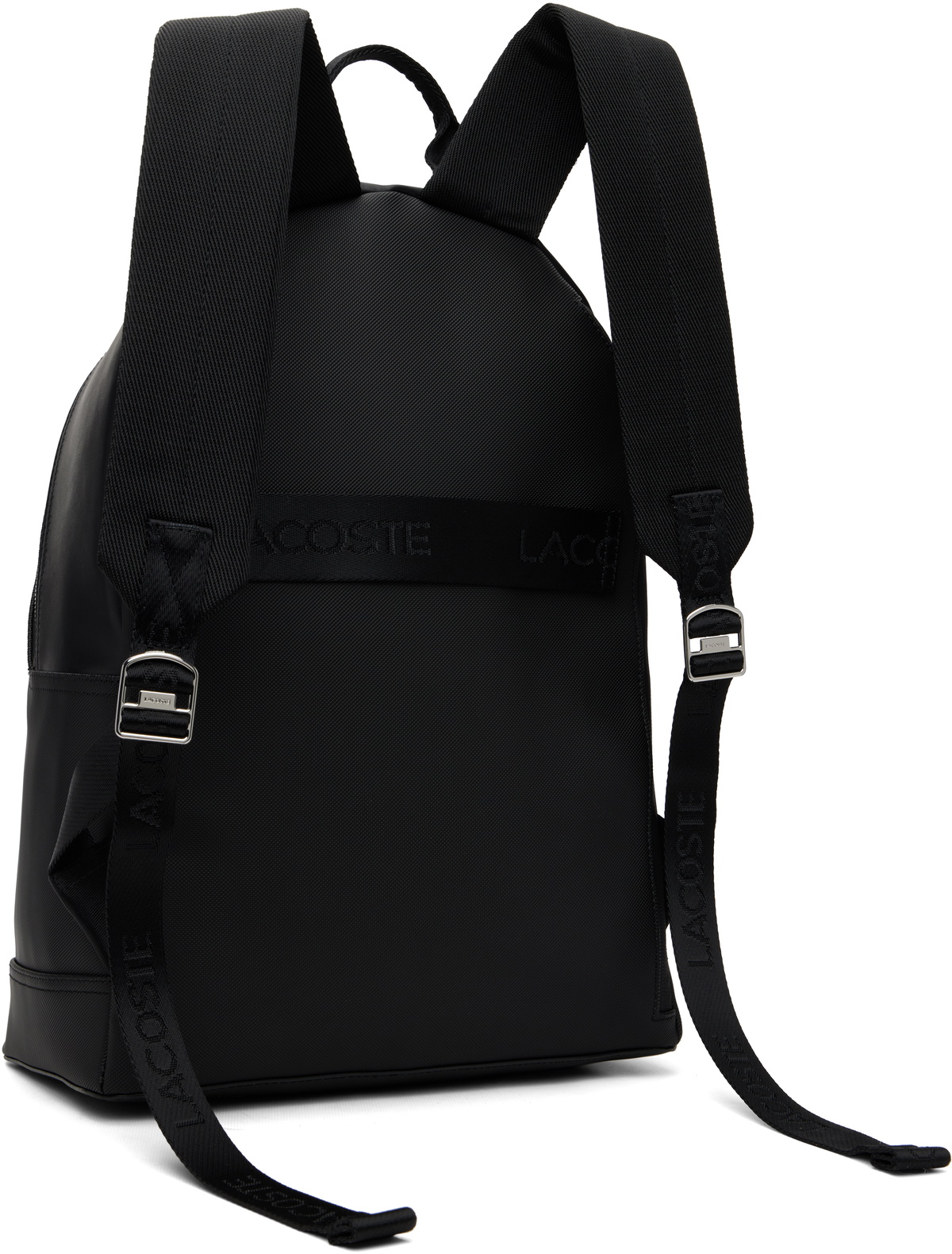 Lacoste Black Poly Canvas Backpack