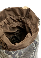 Ganni Bou Mini Python-effect Grained Leather Bucket bag - Black Grey - One Size
