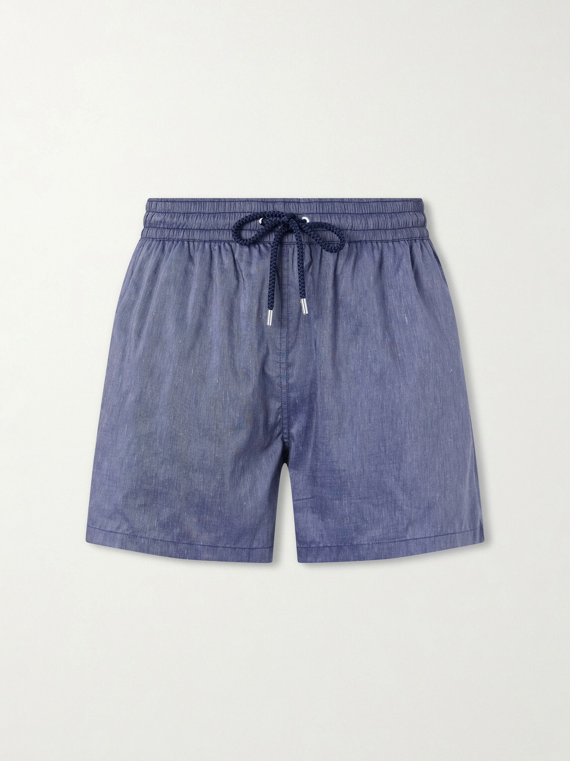 Frescobol Carioca - Rio Straight-Leg Linen Blend Swim Short - Blue