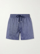 Frescobol Carioca - Rio Straight-Leg Linen Blend Swim Short - Blue
