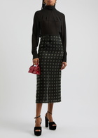 16 Arlington Dia Printed Chiffon Midi Skirt Green