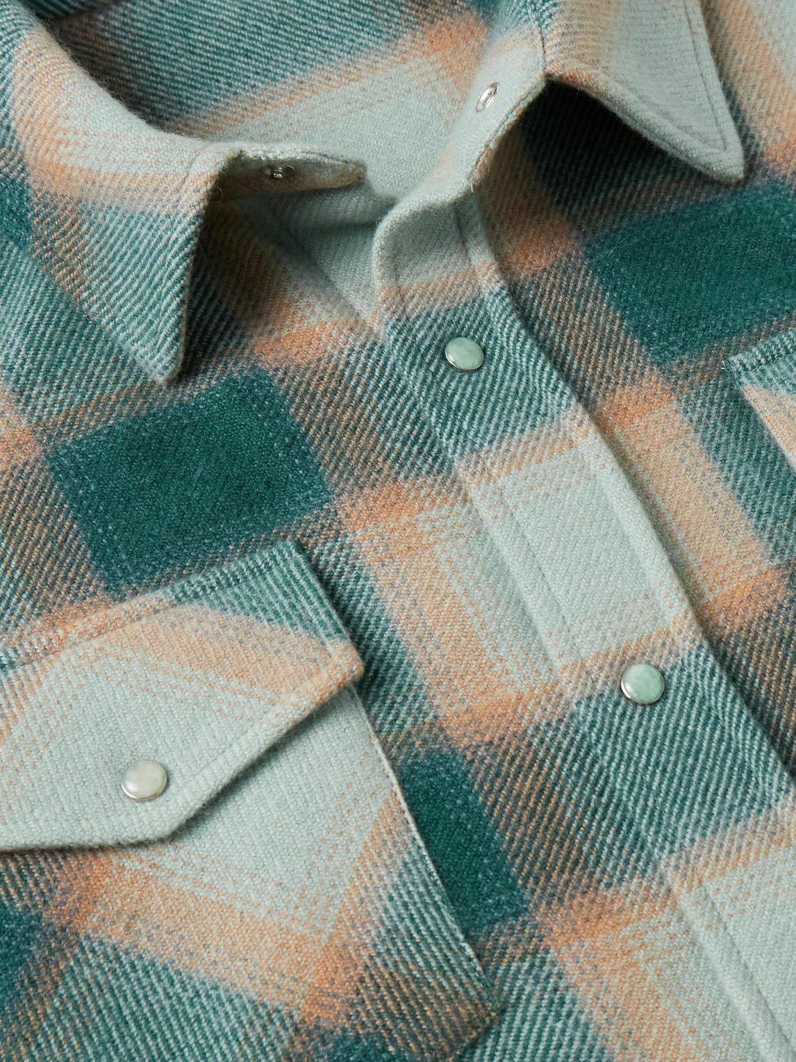 God's True Cashmere - Checked Cashmere Shirt - Green