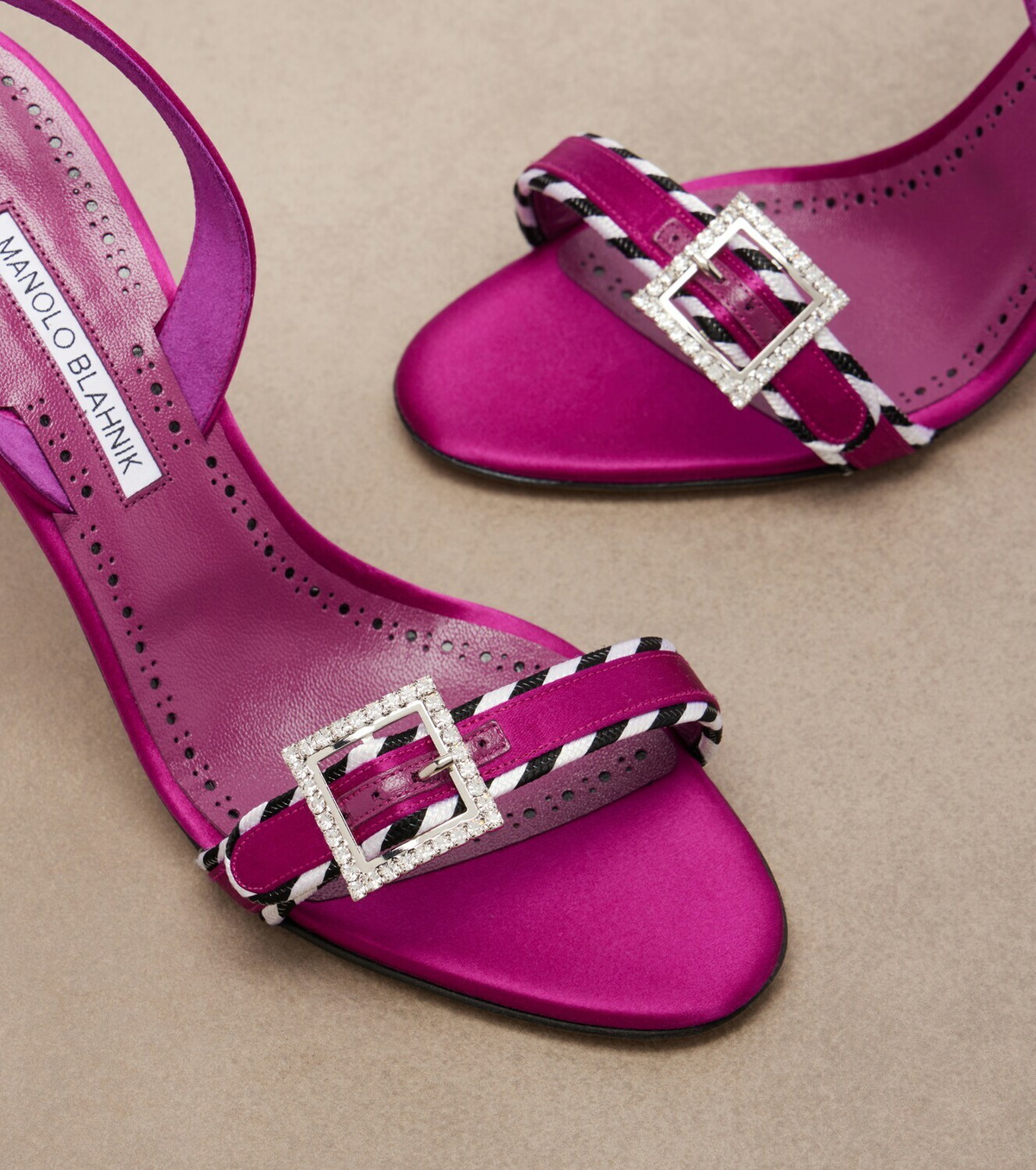 Manolo Blahnik Sumbasan embellished satin sandals