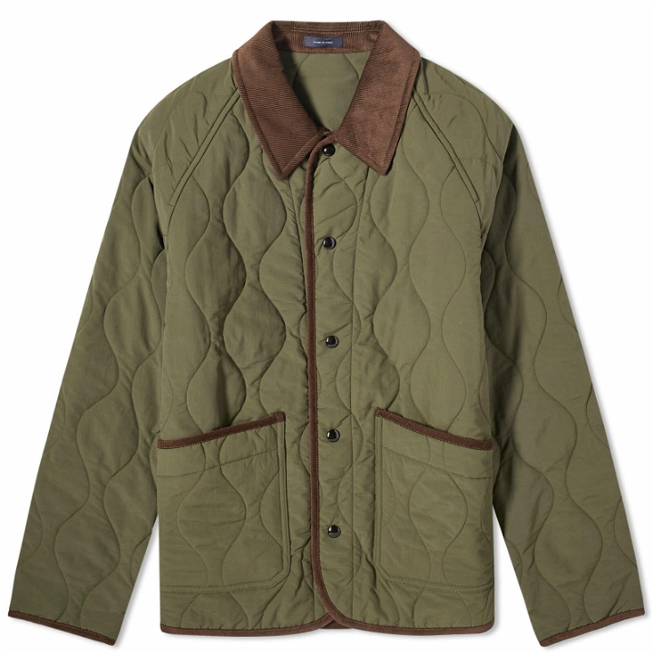 Photo: Drake's Men's Quilted Chore Jacket in Olive