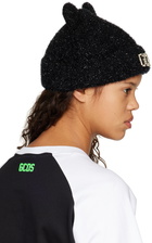 GCDS Black Teddy Ear Beanie