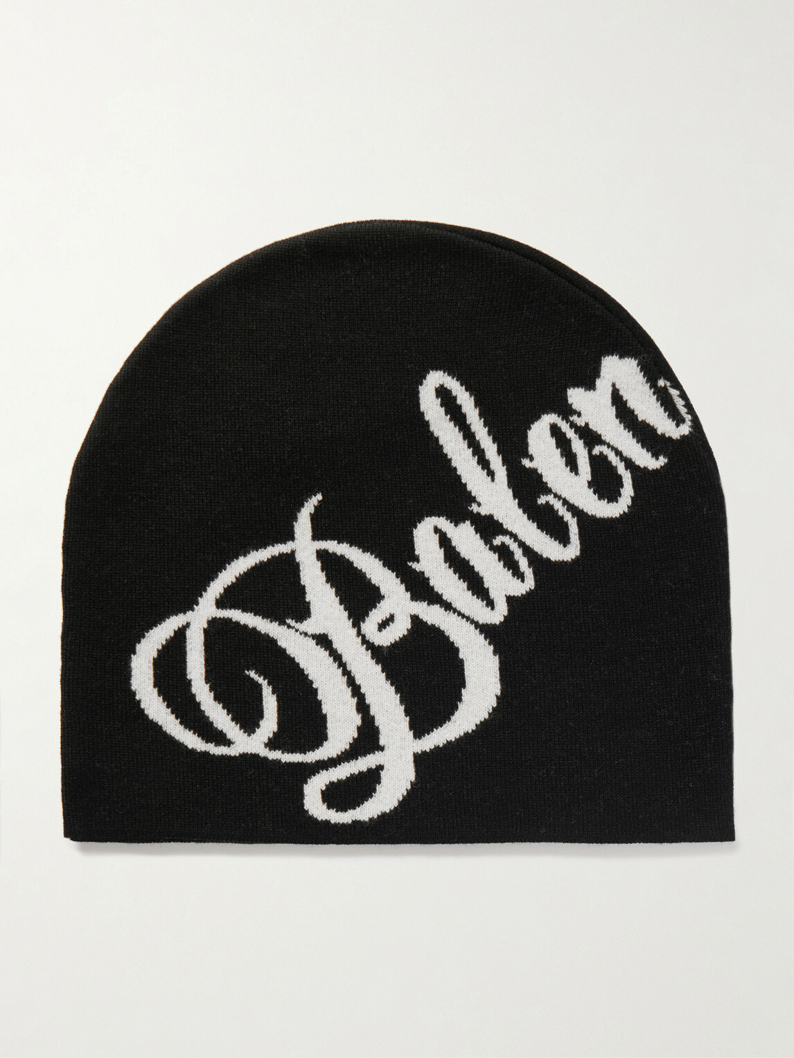 Balenciaga - Intarsia-Knit Wool-Blend Beanie - Black
