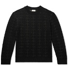 SAINT LAURENT - Metallic Wool-Blend Jacquard Sweater - Black