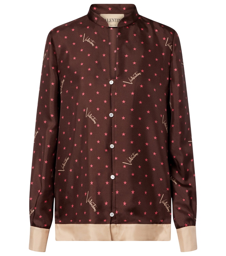 Photo: Valentino Printed silk twill pajama shirt