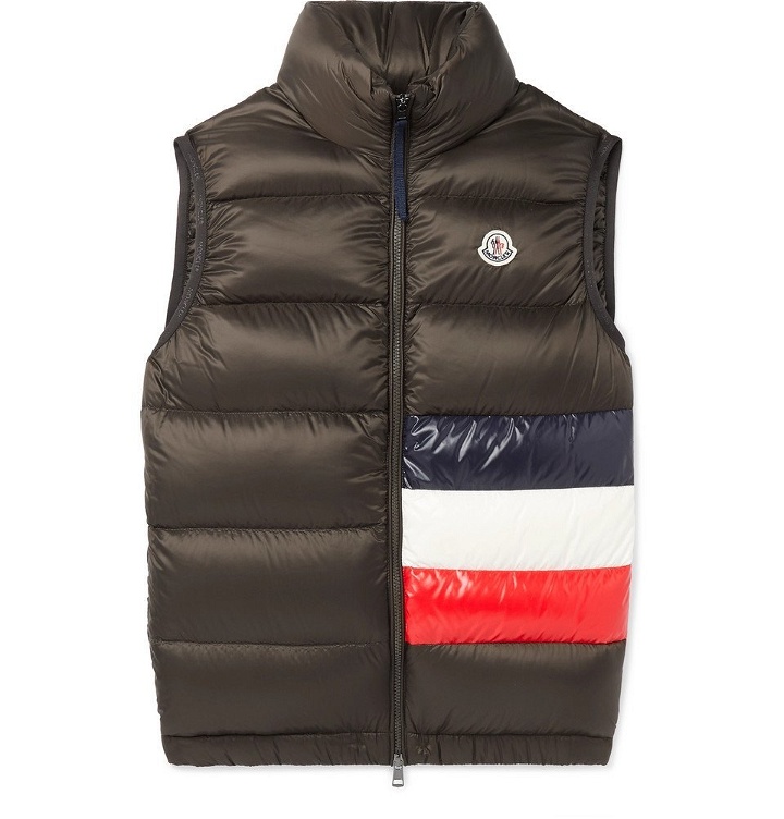 Photo: Moncler - Sovex Slim-Fit Colour-Block Quilted Shell Down Gilet - Brown