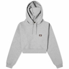 Dickies Women's Oakport Cropped Hoody in Grey Melange