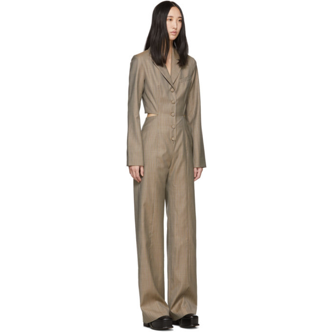 Materiel Tbilisi Beige Open Back Jumpsuit Materiel Tbilisi