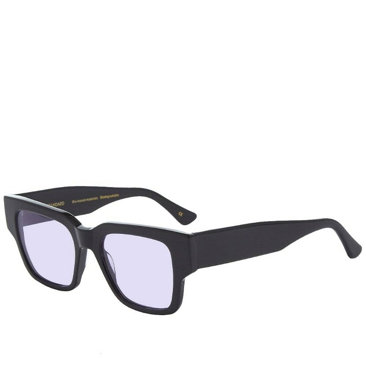 Photo: Colorful Standard Sunglass 02 in Deep Black Solid/Lavender