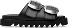 Toga Pulla Black Leather Sandals