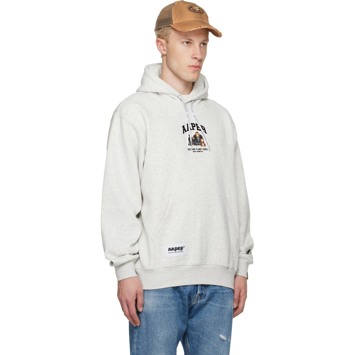 AAPE by A Bathing Ape Gray 'AAPER' Hoodie
