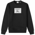 Burberry Men's Lyttleton Label Logo Crew Sweat in Black