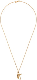 Emanuele Bicocchi Gold Wing & Cross Necklace