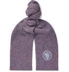 Loewe - Eye/LOEWE/Nature Logo-Appliquéd Mélange Cotton-Blend Scarf - Purple