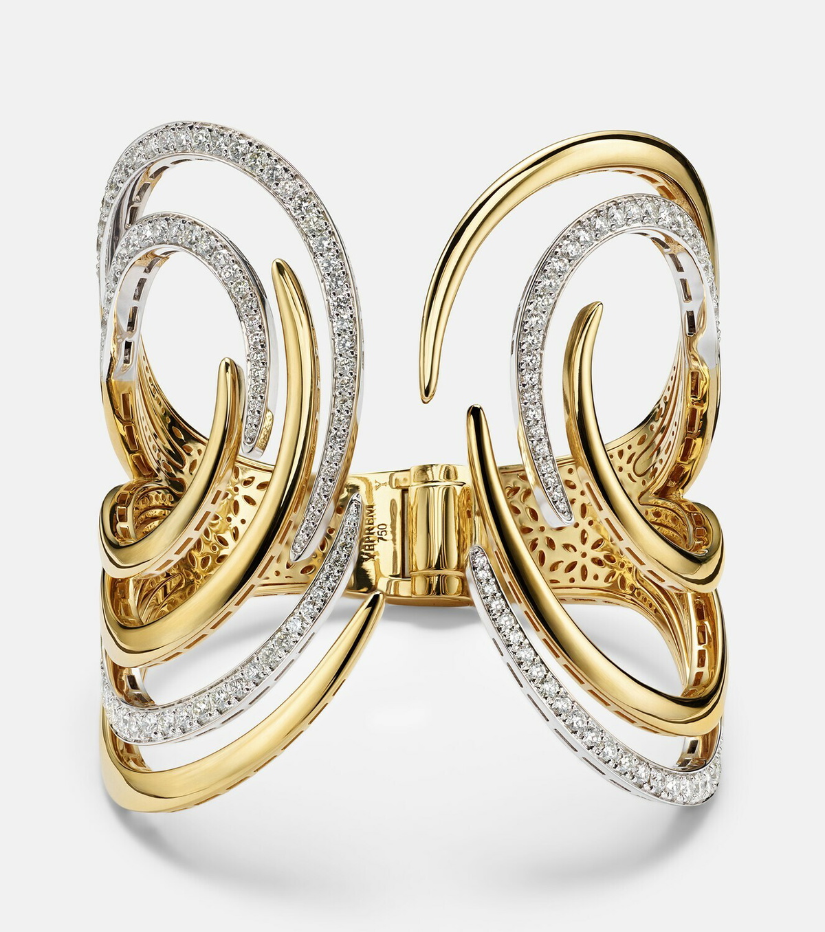 Yeprem Golden Strada 18kt gold and white gold cuff bracelet with diamonds