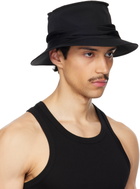 YOHJI YAMAMOTO Black Gabardine Drape Hat