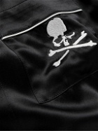 Mastermind World - Logo-Embroidered Silk-Satin Pyjama Set - Black