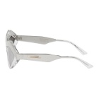Bottega Veneta Silver Cat-Eye Sunglasses