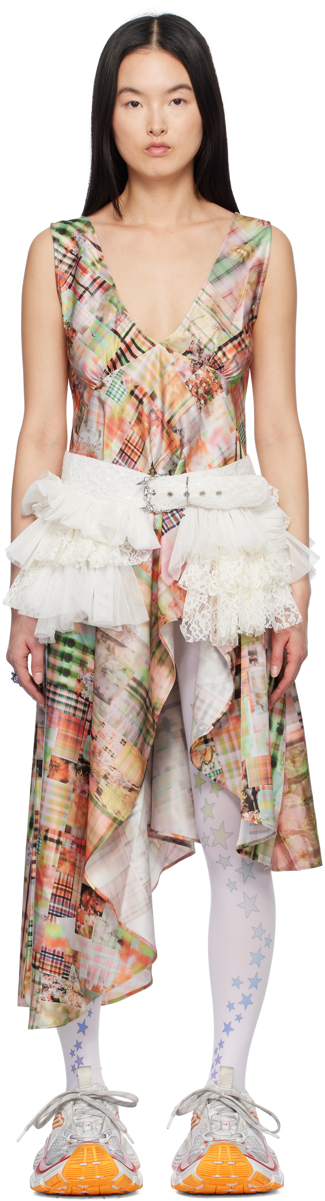 Collina Strada Multicolor Tulip Midi Dress