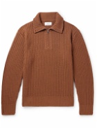 Mr P. - Ribbed Merino Wool Half-Zip Sweater - Brown