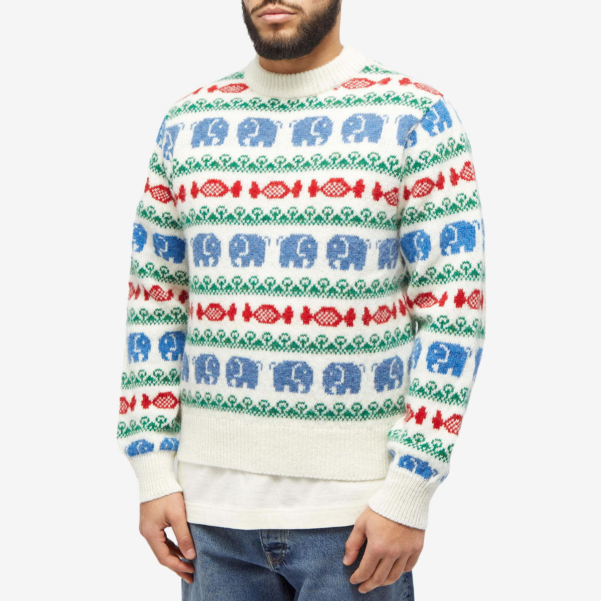 Howlin by Morrison Men's Howlin' Party In The Front Whale Knit in White