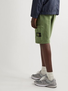 Stone Island - Straight-Leg Logo-Appliquéd Cotton-Jersey Drawstring Shorts - Green