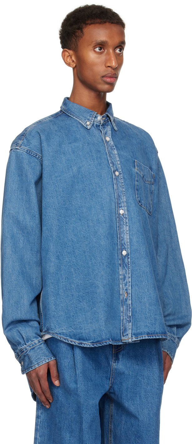The Frankie Shop Blue Sinclair Denim Shirt The Frankie Shop
