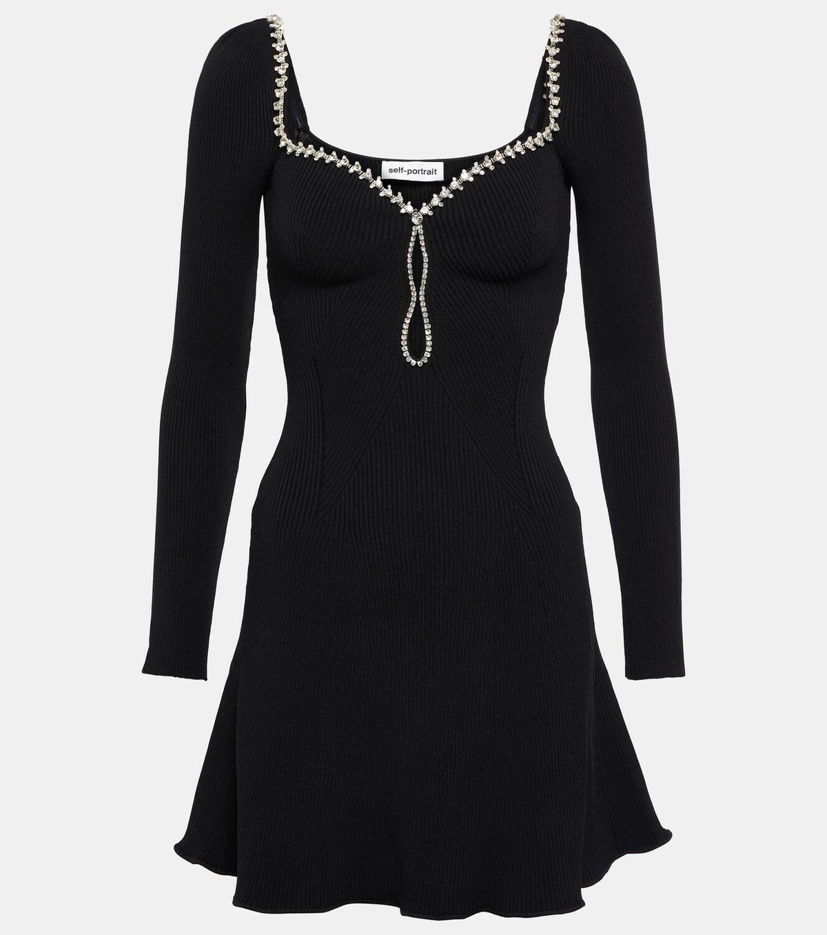 Self-Portrait Embellished cutout minidress