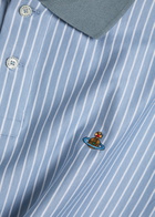 Vivienne Westwood Classic Striped Cotton Polo Shirt White And Blue