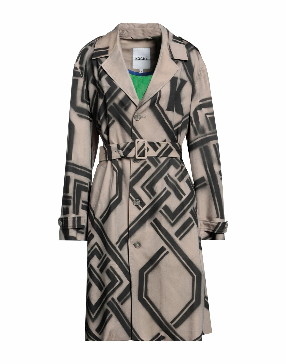 Koché Womens Overcoat & Trench Coat Khaki