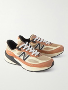 New Balance - 990v6 Leather-Trimmed Suede and Mesh Sneakers - Neutrals
