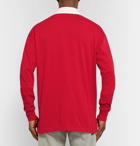 Gucci - Appliquéd Twill-Trimmed Cotton-Jersey Polo Shirt - Men - Red