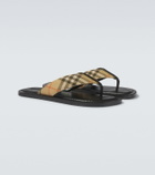 Burberry Burberry Check leather-trimmed thong sandals