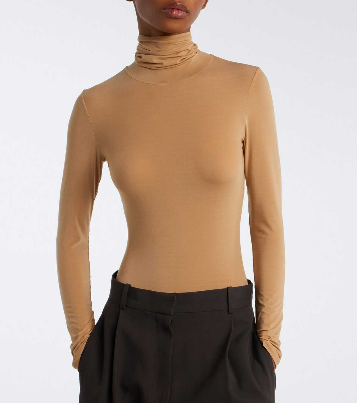 The Row Basile jersey turtleneck bodysuit