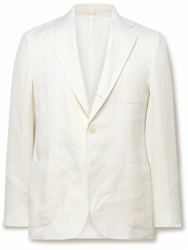 Photo: De Petrillo - Slim-Fit Linen Suit Jacket - White