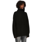 mastermind WORLD Black Needle Punch Turtleneck