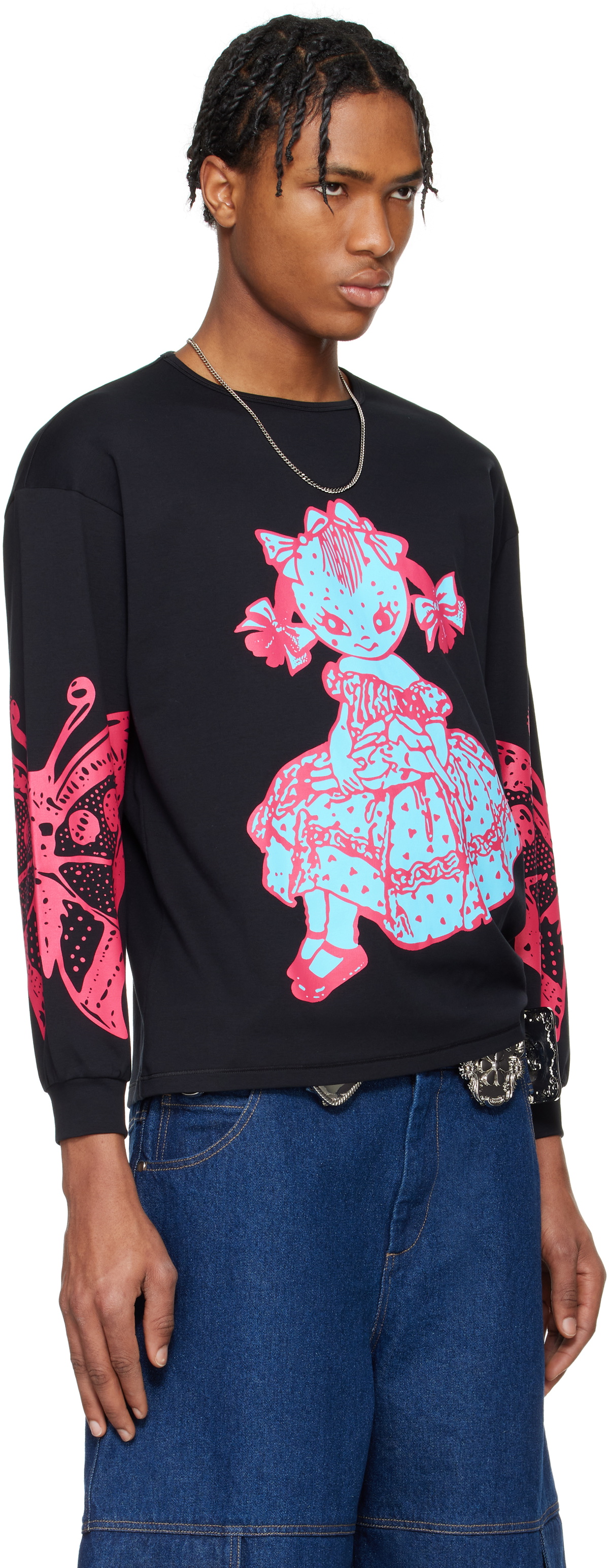 Chopova Lowena Black Dotty Oversized Jersey T-shirt Chopova Lowena