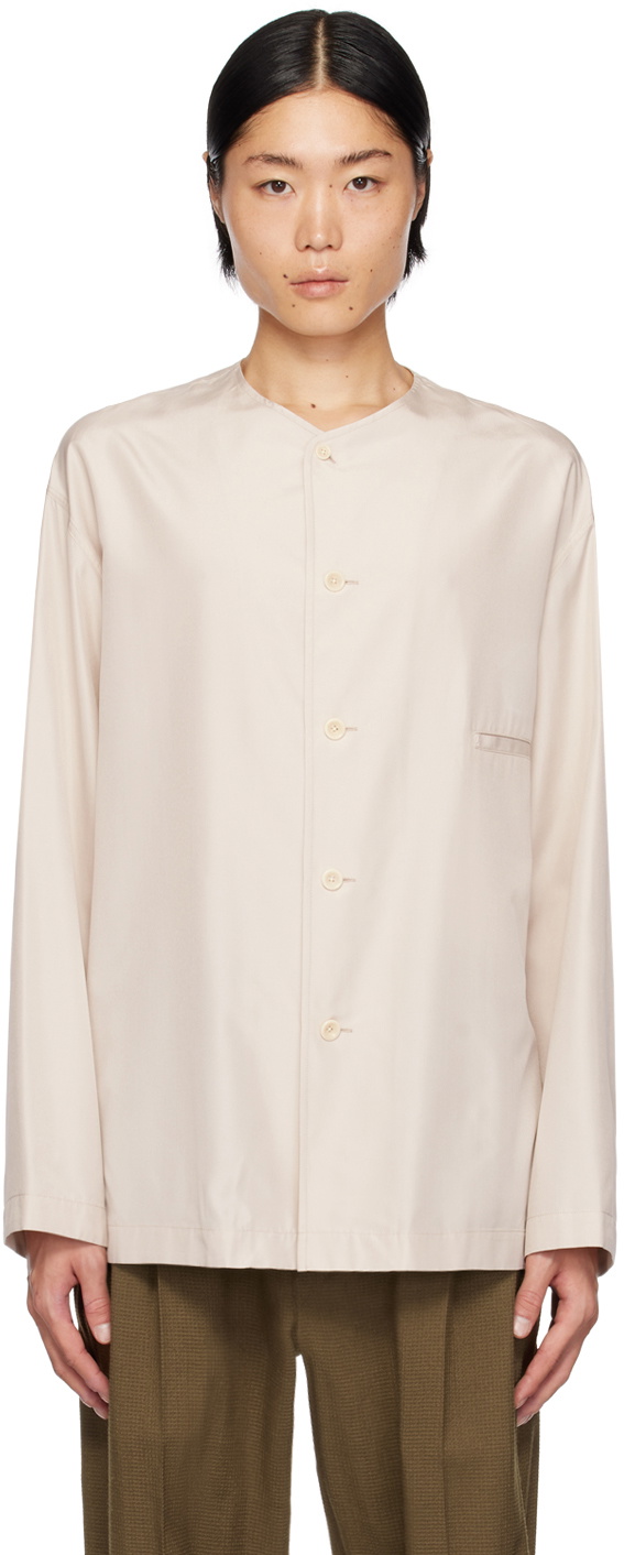 LEMAIRE Off-White Collarless Shirt Lemaire